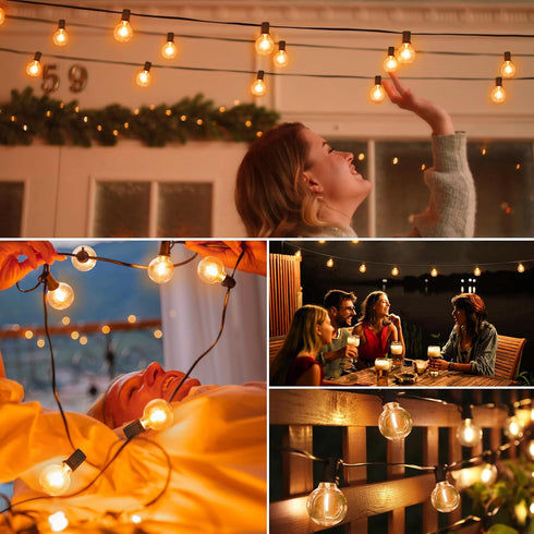 Mlambert G40 LED Replacement Light Bulbs for String Lights, Dimmable E12 Base Shatterproof Bulbs, 1W Equal to 5W, Amber