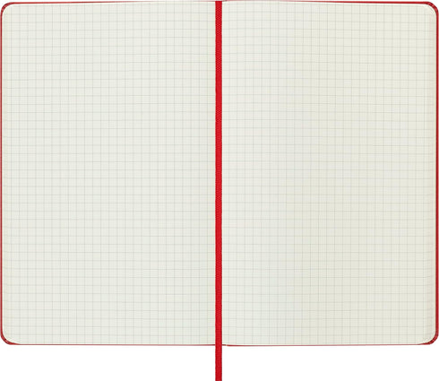 Moleskine Classic Notebook, Hard Cover, Large (5" x 8.25") Squared/Grid, Scarlet Red, 240 Pages