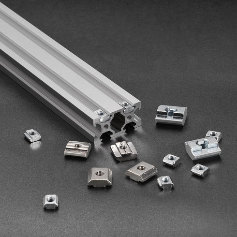 uxcell T Nuts, 50pcs Nickel Plated Carbon Steel T Slot Bolts, 3030 Series M6 Hammer Head Fastener, Silver