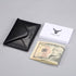 HISCOW Italian Calfskin Envelope Business Card Case with Magnet Closure (Black)