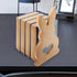 SEWACC Compact Wooden Rabbit Bookends for Desk Space-Saving Beech Book Holder Shelf with Whimsical Bunny Design