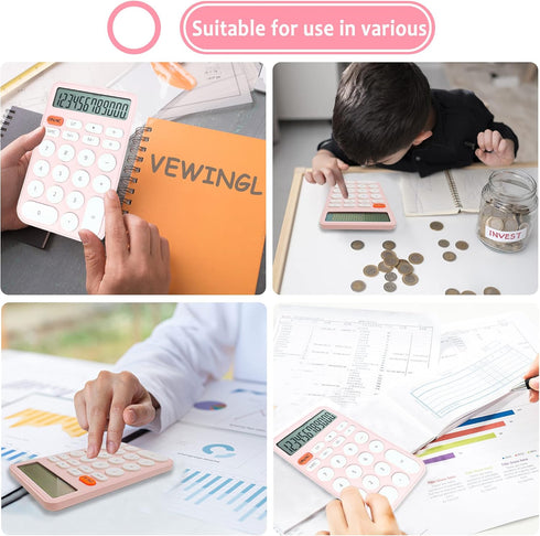 VEWINGL Standard Calculator, 12 Digit, Desktop Large Display and Buttons, Automatic Sleep, with Battery