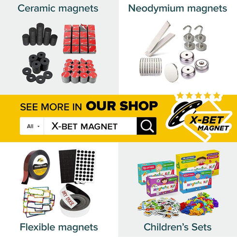X-bet MAGNET Magnetic Strips, 1 Inch x 25 Feet, Blank Write On Magnets for Whiteboards and Crafts
