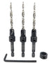 Countersink Drill Bit Set for Wood with Tapered Drill Bit, 3 Pc #10 (3/16")