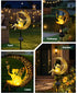 Vuees Solar Garden Statues Outdoor Decor, Fairy Moon Figurine Light Stake, Housewarming Ornament for Patio, Lawn, Yard