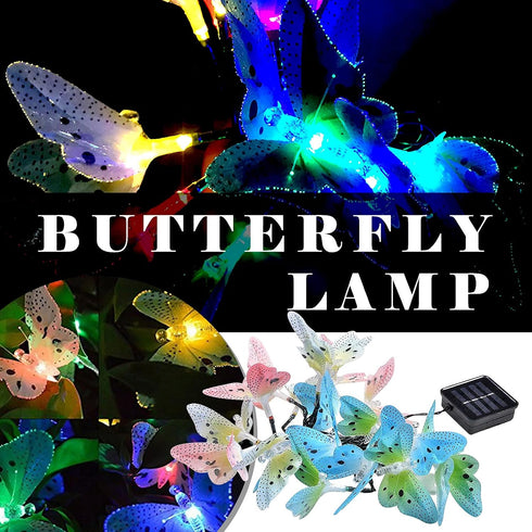 12 Solar Outdoor Lights, Garden Lights, LED Butterfly Decorative Lights for Fence, Yard, Pathways, Solar Spot Lights