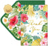 Whaline 50 Pcs Hawaiian Thank You Cards Tropical Flowers Leaves Greeting Cards