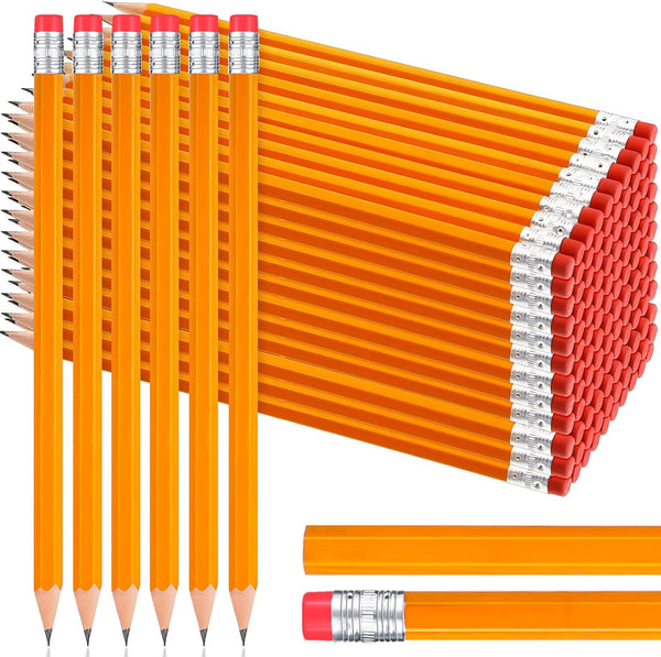 Fumete 400 Pcs Yellow Pencils Bulk, Unsharpened Wood Pencils with Erasers for Kids Students Back to School