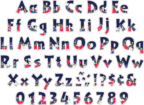 Barker Creek Letter Pop-Outs, 4" Petals, Multicolor Designer Letters for Bulletin Boards, Breakrooms, Reception Areas, Signs, Displays, And More! 4", 255 Characters per Set (1733) by BARKER CREEK