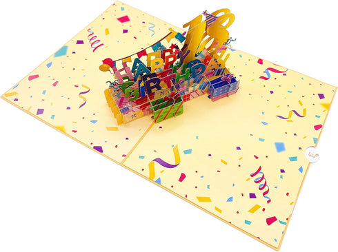 Liif Happy 18th 3D Pop Up Birthday Card, 18 Year Old Card for Girl, Boy, Son, Daughter, Nephew | Large Size 8 x 6 inch