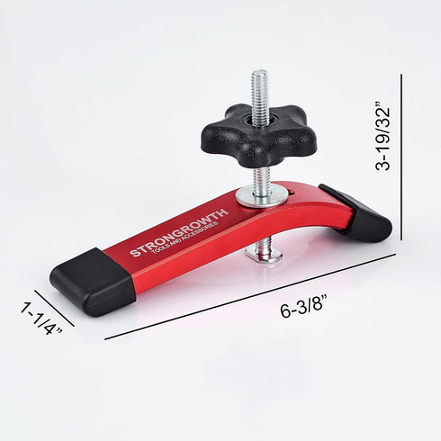 T Track Hold Down Clamps, Double Cut Profile Universal T-Track Clamps, 6-3/8"L x 1-1/4"W, Red Color