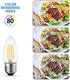 B11 Bulb Bulb Dimmable Bulbs 2700K 6W(60W E26 Lightbulbs, 6 Pack ANWIO Clear Candle Light Indoor LED Filament