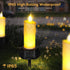 Solar Powered LED Flameless Candles Lights, 600MA Battery for Outdoor Birthday Wedding Party Decor, 2 PCS