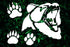 Reusable Grizzly Bear & Paw Print Stencil 11" x 8.5" - Custom, Wildlife Design for Nature-Inspired Crafts