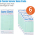 6 Pack 50 Sheets/Pack, 300 ZPARIK Guest Checks Books for Servers Server Note Pads, Waiter Checkbook, Waitress Notepad