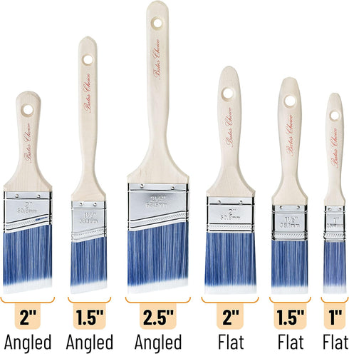 Bates- Paint Brushes, 6 Pack, Treated Wood Handle, Paint Brushes for Walls, Stain Brush, Wall Paint Brushes, Paint Brush, Furniture Paint Brush, Paint Brushes for Painting Walls, Painting Brush by Bates Choice