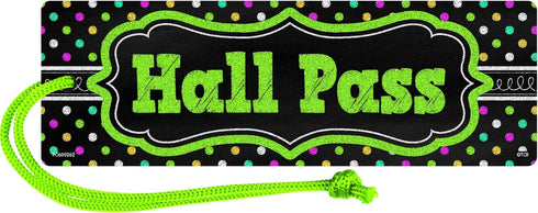 Teacher Created Resources Chalkboard Brights Magnetic Hall Pass - 6.75" x 2.25"