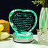 Enjinkail Laser Engraved Boss Appreciation Gifts for Men Women Heart Shape Crystal Plaque with LED Color-Changing Base