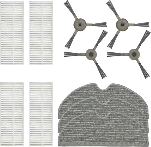 Accessories Kit Replacement for erabros PRO LS1 Robot Vacuum and Mop Combo, HEPA Filters, Edge-Sweeping Brushes