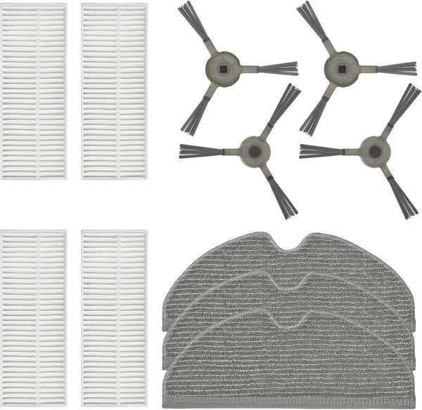 Accessories Kit Replacement for erabros PRO LS1 Robot Vacuum and Mop Combo, HEPA Filters, Edge-Sweeping Brushes