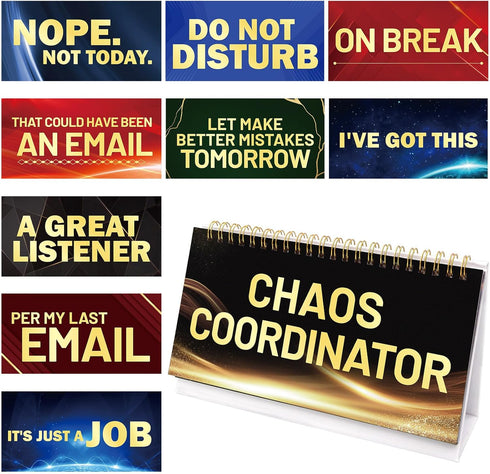 Funny Desk Supplies for Work, 30 Desktop Flip Messages Accessories, Novelty Gifts for Colleagues Office Decor
