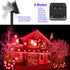 YAOZHOU Red Solar Christmas String Lights, Outdoor Waterproof, 100 LED (2 Pack), 8 Modes Fairy Lights