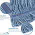 KLEEN HANDLER Heavy Duty Commercial Mop Replacement - Wet Industrial Blue Cotton Looped End String Head Refill (Pack of