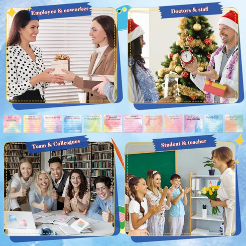 Yinder 24 Pcs Employee Appreciation Sticky Notes - Thank You Gifts Bulk Note Pads with Sayings, Teacher Gift Mini