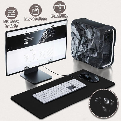 Yuhijoy (31.5 11.8inch) Mouse Pad Gaming - Desk Mat for Keyboard and Mouse - Black Large Mouse Pad for Desk, Mousepad x