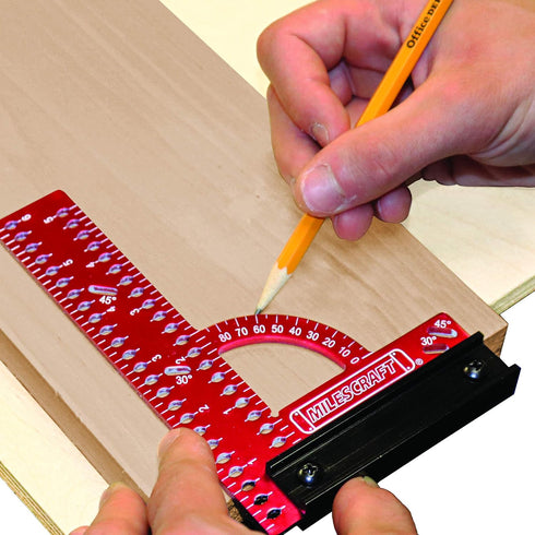 Milescraft 8459 MC-Square150, Aluminum Framing and Woodworking Square, Metric, Red