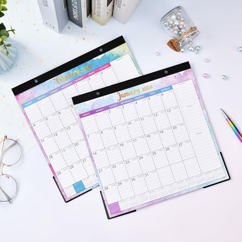 Magnetic Calendar for Fridge - Magnetic Calendar 2024,Jan.2024 - Dec.2024, 10'' x 10'', 2024 Fridge Calendar with 6 Topic Design,Ruled Blocks by Artfan