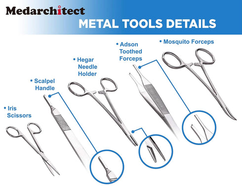 (30 14 Medarchitect Suture Practice Complete Kit Pieces) for Medical Student Suture Training, Include Upgrade Suture