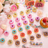 Donut Erasers, 100 Pieces 3D Cute Food Mini Erasers, Novelty Pencil Erasers for Candy Party Favor Gift Filling and Art
