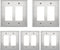 LIDER Dual Decorator Metal Wall Plate, 5 Pack, Impact Resistant Stainless Steel Outlet Receptacle/Light Switch Cover