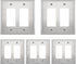 LIDER Dual Decorator Metal Wall Plate, 5 Pack, Impact Resistant Stainless Steel Outlet Receptacle/Light Switch Cover