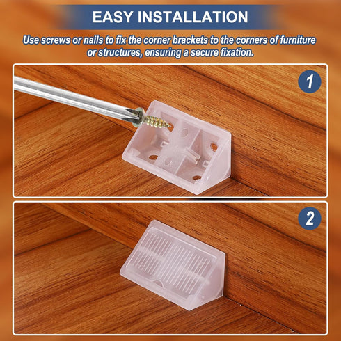1.7"x0.8"x0.8" 10 PATIKIL Plastic Corner Braces, Pcs L-Shape Shelf Support Corner Brace Nylon Right Angle Brackets