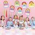 Rainbow Happy Birthday Bulletin Board Sign with Cloud Accents Cutouts for Celebrations, Calendars, and Classrooms Decor