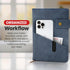 Promot PU Leather Notebook with Pen - A5 Lined Daily Journals for Writing, 200 Pages, Storm Blue