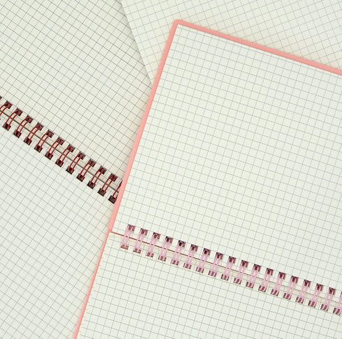 Yansanido Spiral Notebook, 6 Pcs A5 Thick Plastic Hardcover, Graph Paper, 80 Sheets - 160 Pages, 6 Colors