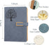 Fanery sue Tree of Life Refillable Writing Journal, A5, Faux Leather Hardcover Notebook, 200 Lined Pages, Lay-Flat
