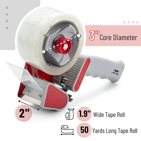 Mr. Pen Packing Tape Dispenser Gun 2-Inch, 4 Pack with Heavy Duty Clear Packing Tape