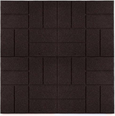 16 16 1 Playsafer Brick Rubber Interlocking Tiles | X | Easy Install for Indoor and Outdoor Use (Brown, Tile)