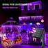2 Pack 33ft 100 8 JMEXSUSS Solar Fairy Lights Outdoor, LED Purple Christmas Lights, Waterproof Modes Purple Solar Light
