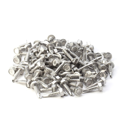 THE CIMPLE CO #10 Size, 3/4" Length (19mm) Self Tapping/Drilling Screw, 410 Stainless Steel, 100pcs