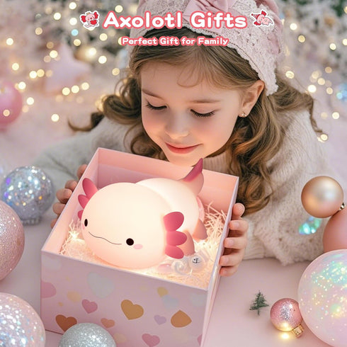 Light,Dimmable FAMIDUO Axolotl Lamp,Cute Axolotl Night Silicone Animal Nursery Night Light,Adorable Rechargeable