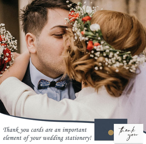 50 4x6, 2 AZAZA Bulk Thank You Cards with Envelopes Navy Blue Thank You Cards Minimalistic Designs, Funeral Thank You