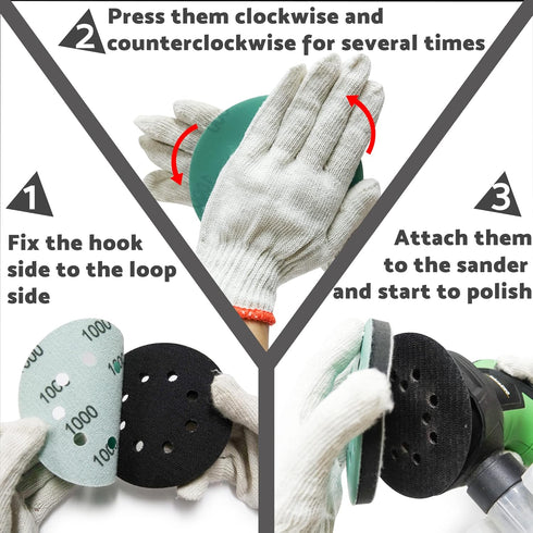 5 inch, 2pcs, 8 Orbital Sander Foam Pad Foam Sanding Pads for Orbital Sander Interface Pad Holes, Hook and Loop Backing