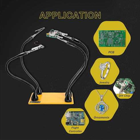 2 Pack Magnetic Flexible Gooseneck Metal with Alligator Clips, Helping Hands Tool for Soldering and Crafts