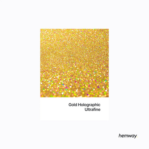 Hemway Glitter Grout Additive, 100g / 3.5oz, Gold Holographic, Sparkle for Mosaic Tiles.
