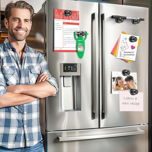 VNDUEEY 20Pcs Strong Black Fridge Magnets, Magnetic Push Pin for Locker, Map, Kitchen, Office, School